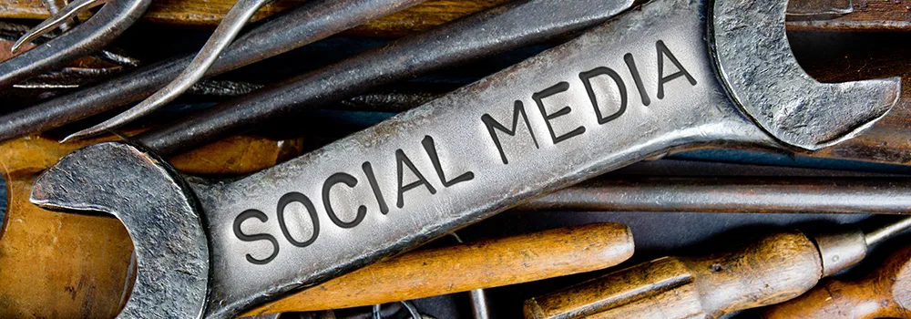 Contractor planning social media marketing posts for the business