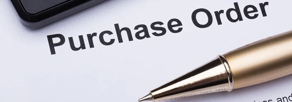 A purchase order form ready to lock in price and quantity before materials are bought