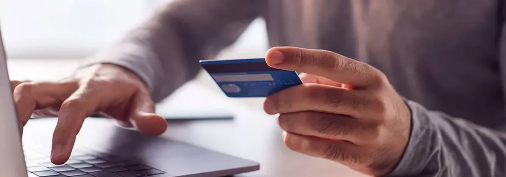 Contractor placing a material order online with a company card