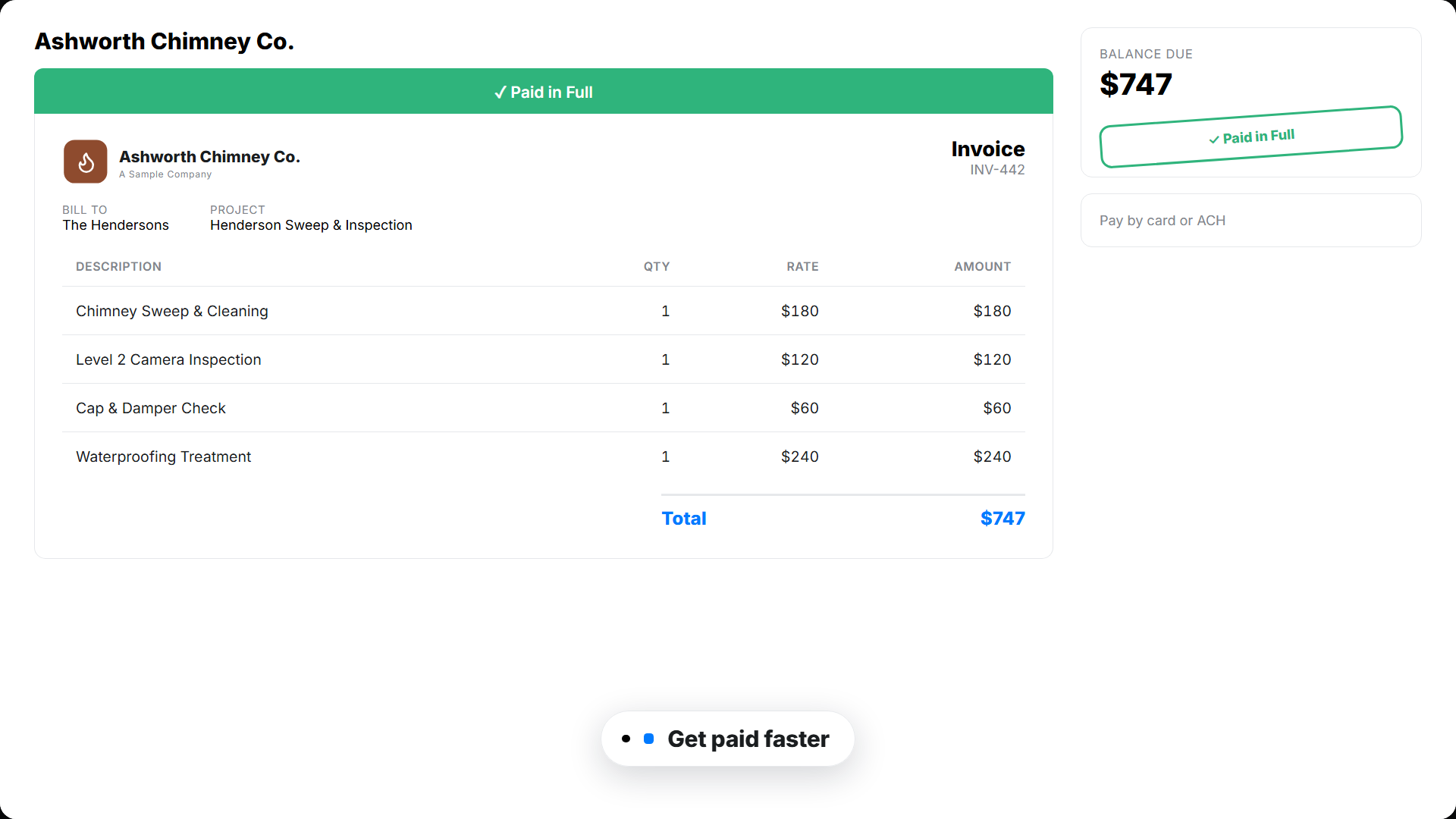 chimney cleaning paid portal