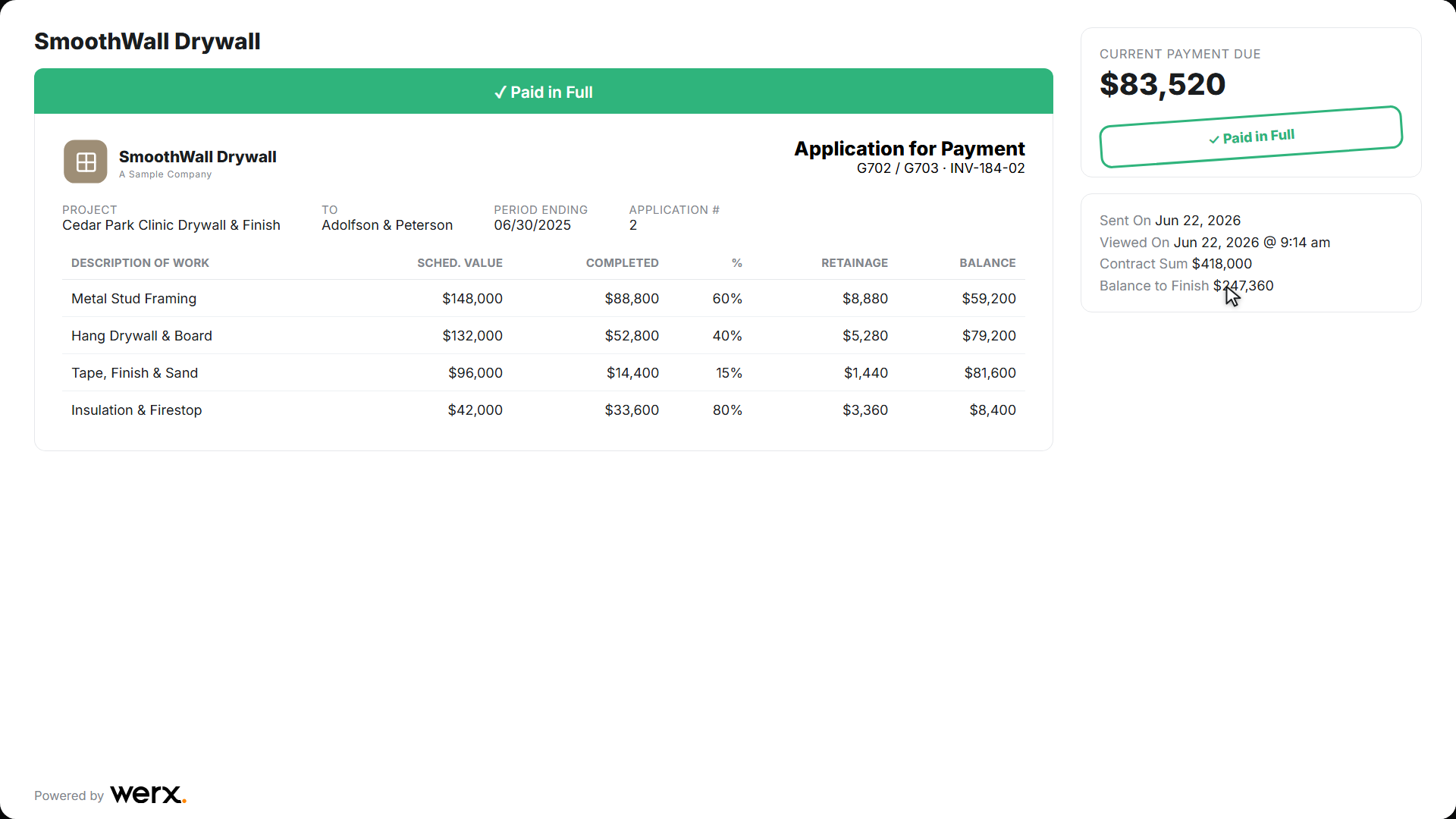 drywall aia paid portal