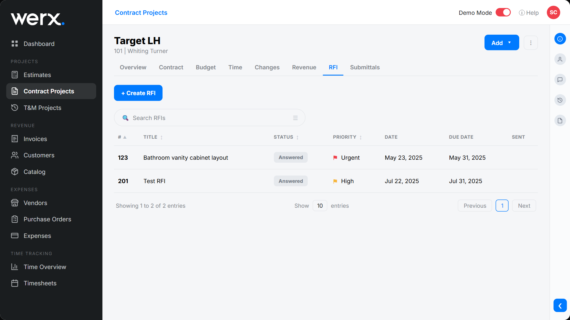 features fw rfi list