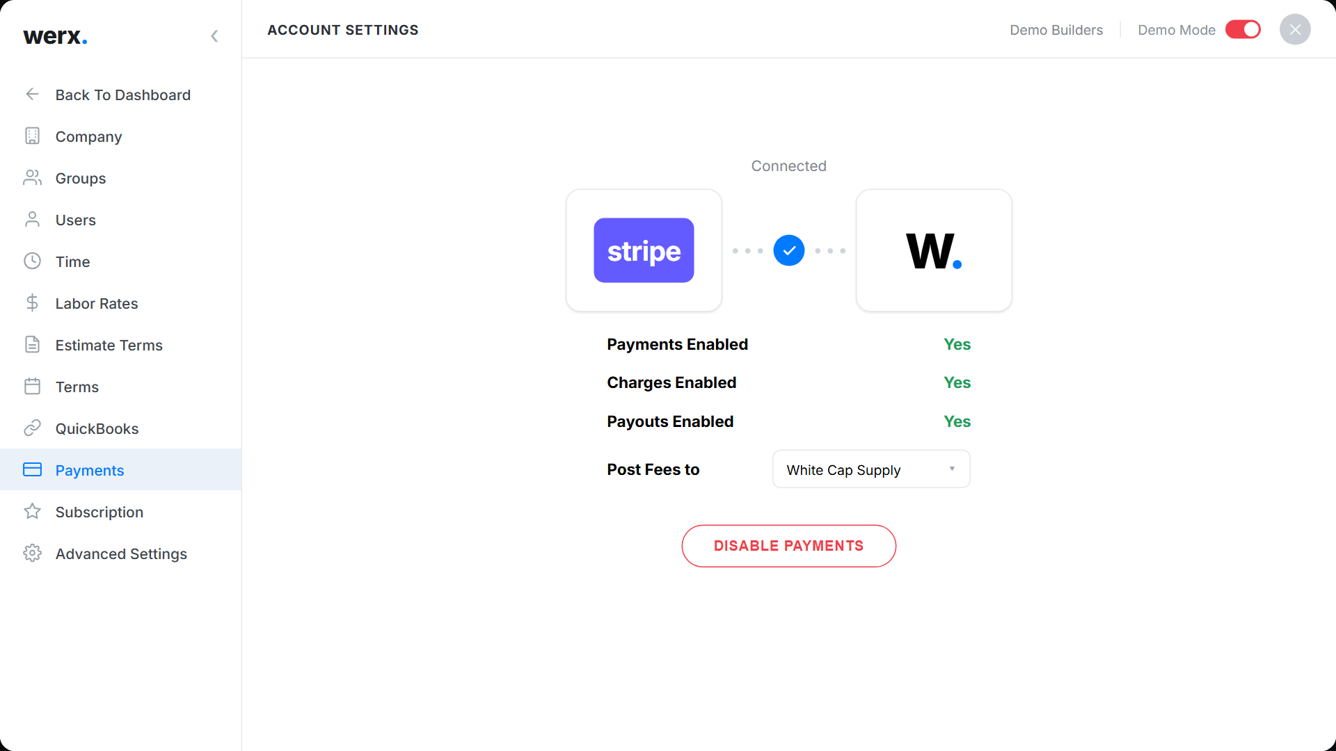 features stripe enabled