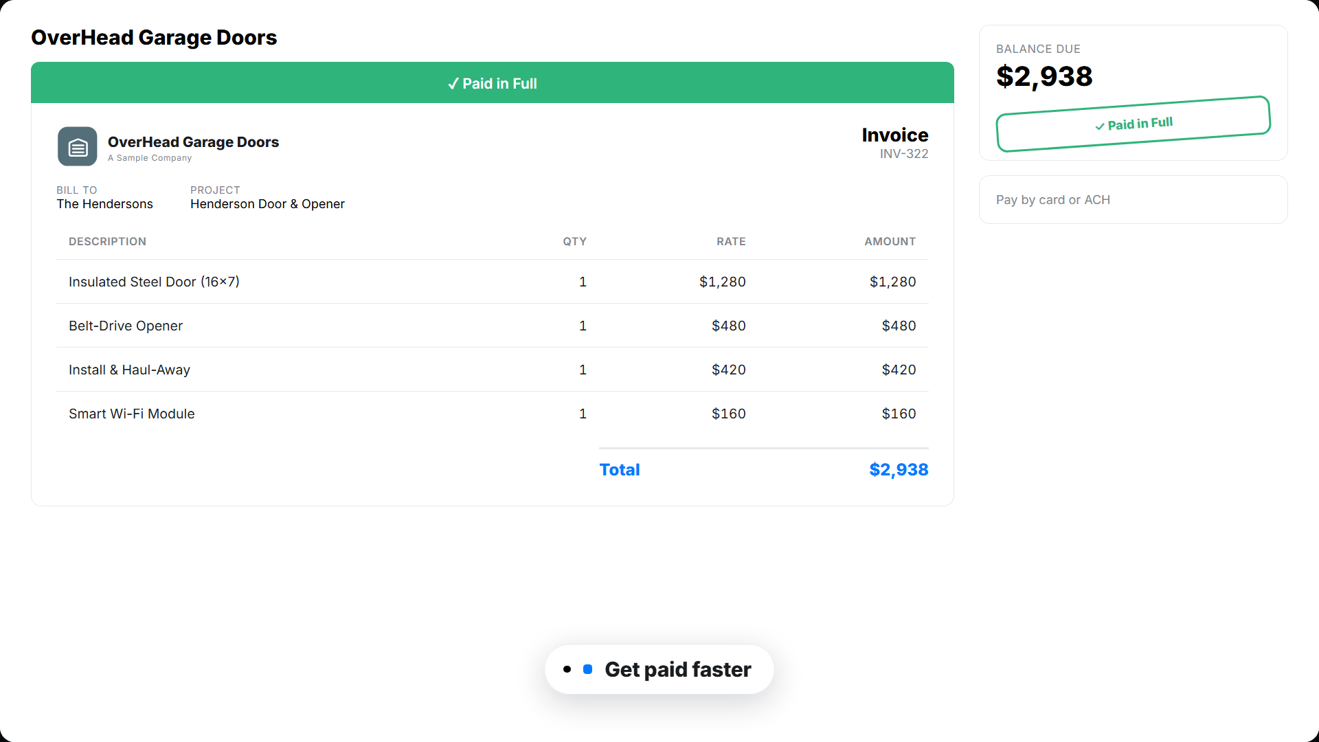 garage door paid portal