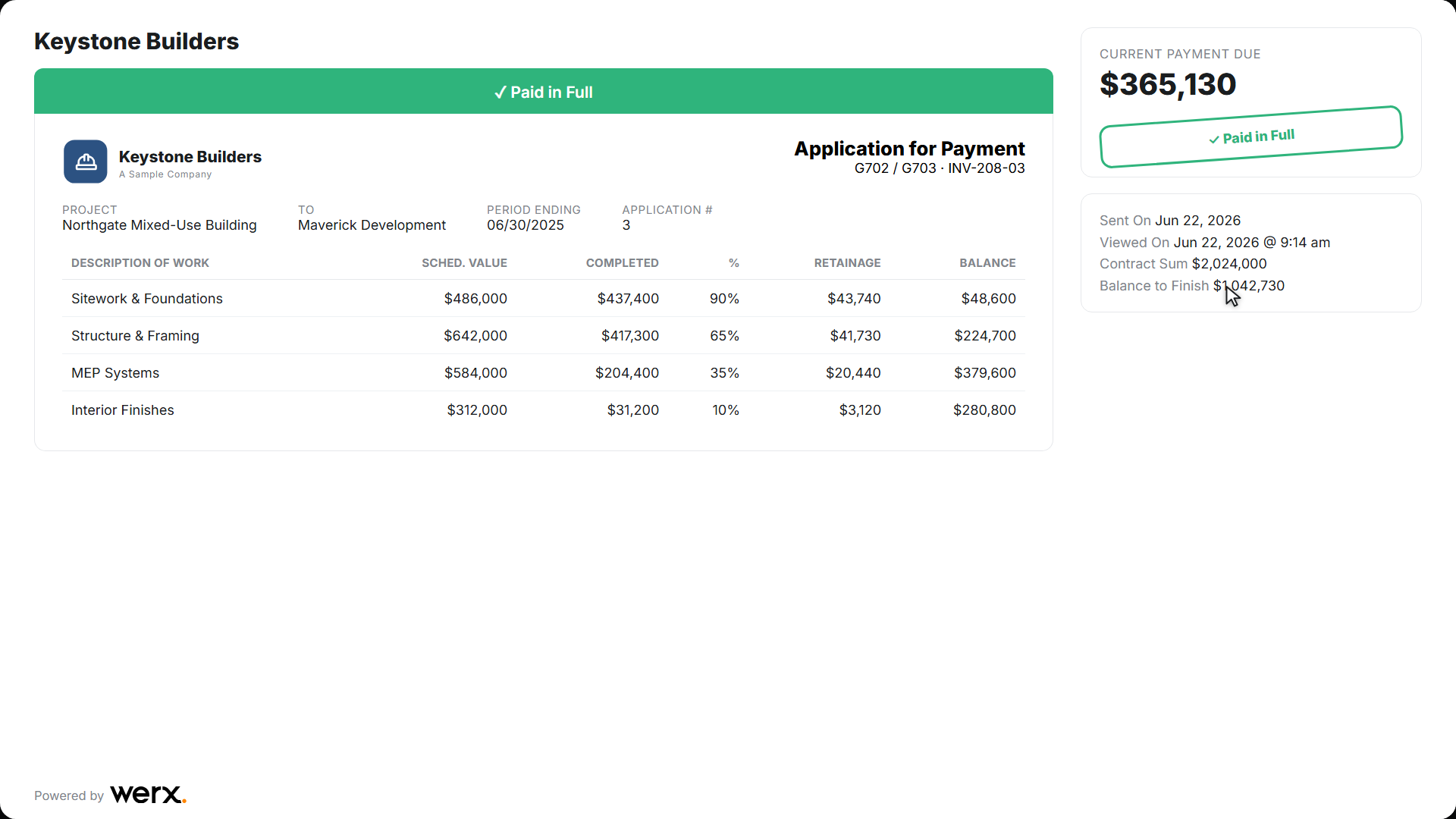 general contracting aia paid portal