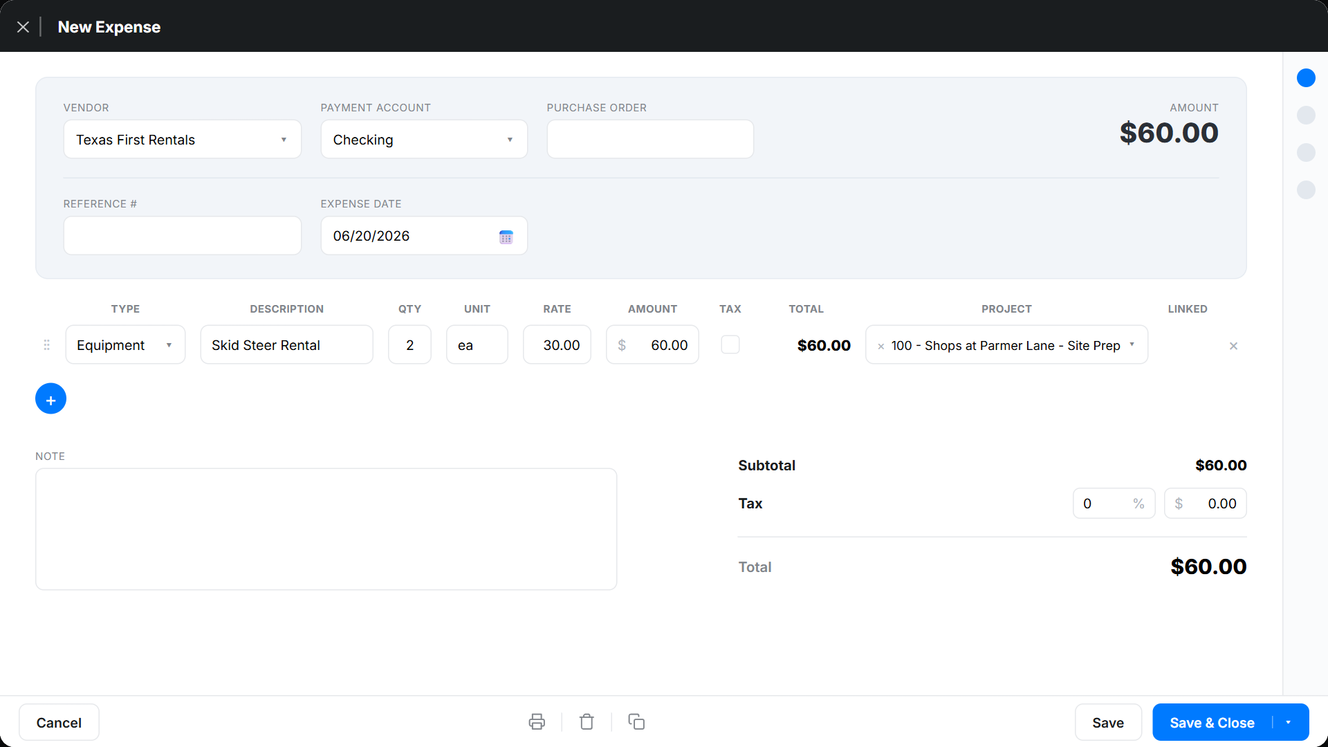 kb expense create