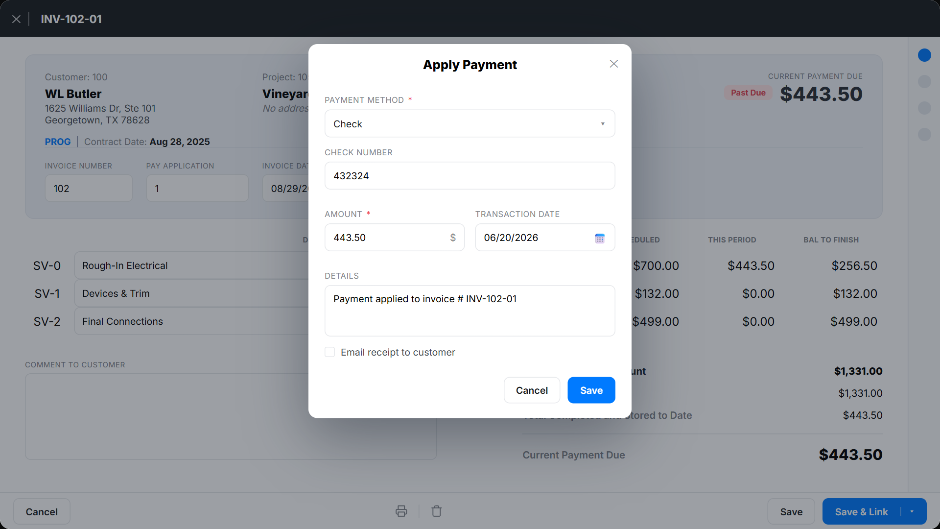 kb record payment
