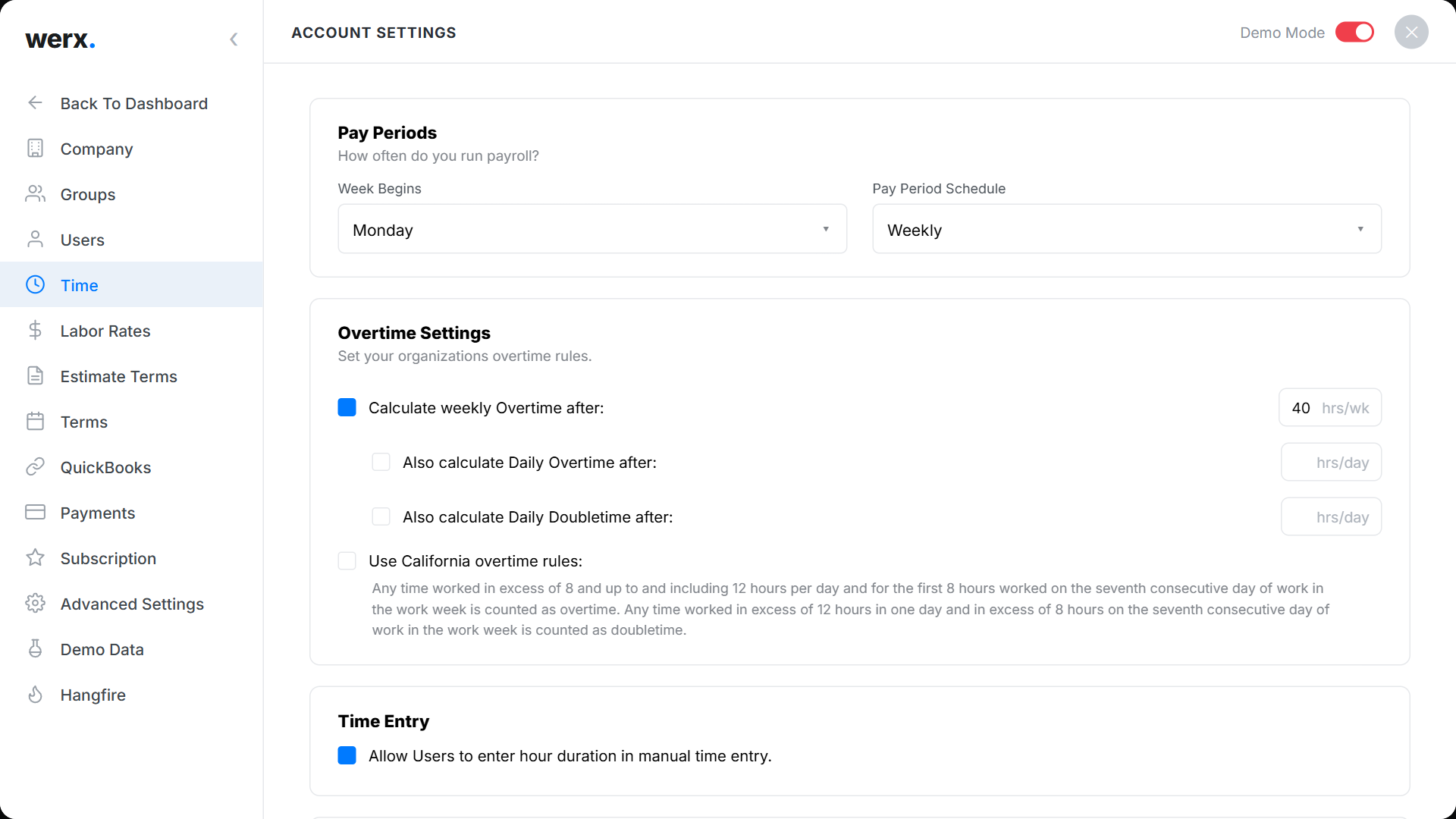 kb time settings