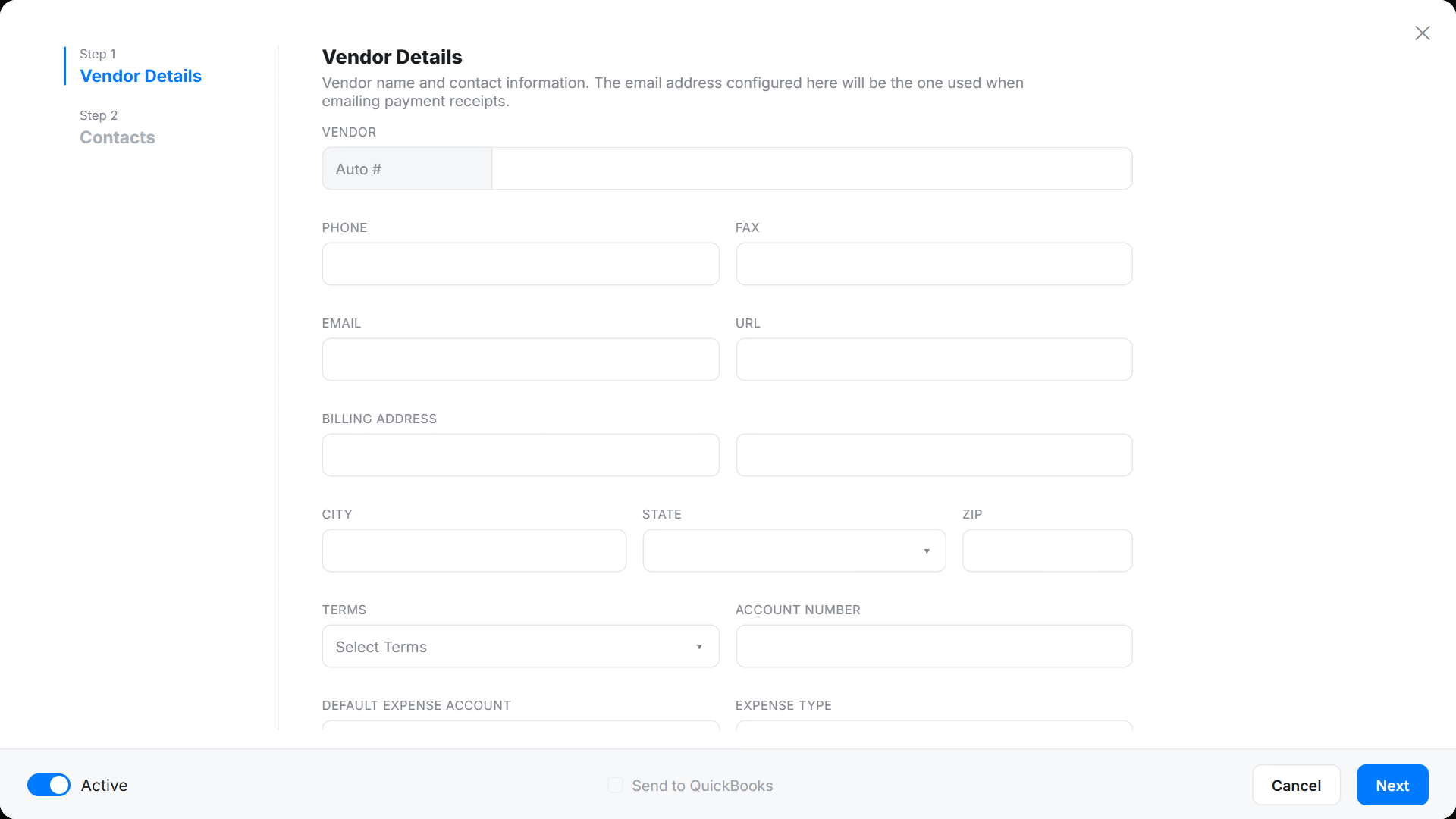 kb vendor create
