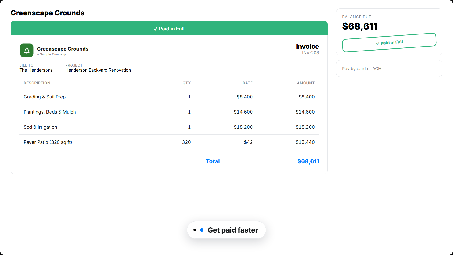 landscaping paid portal