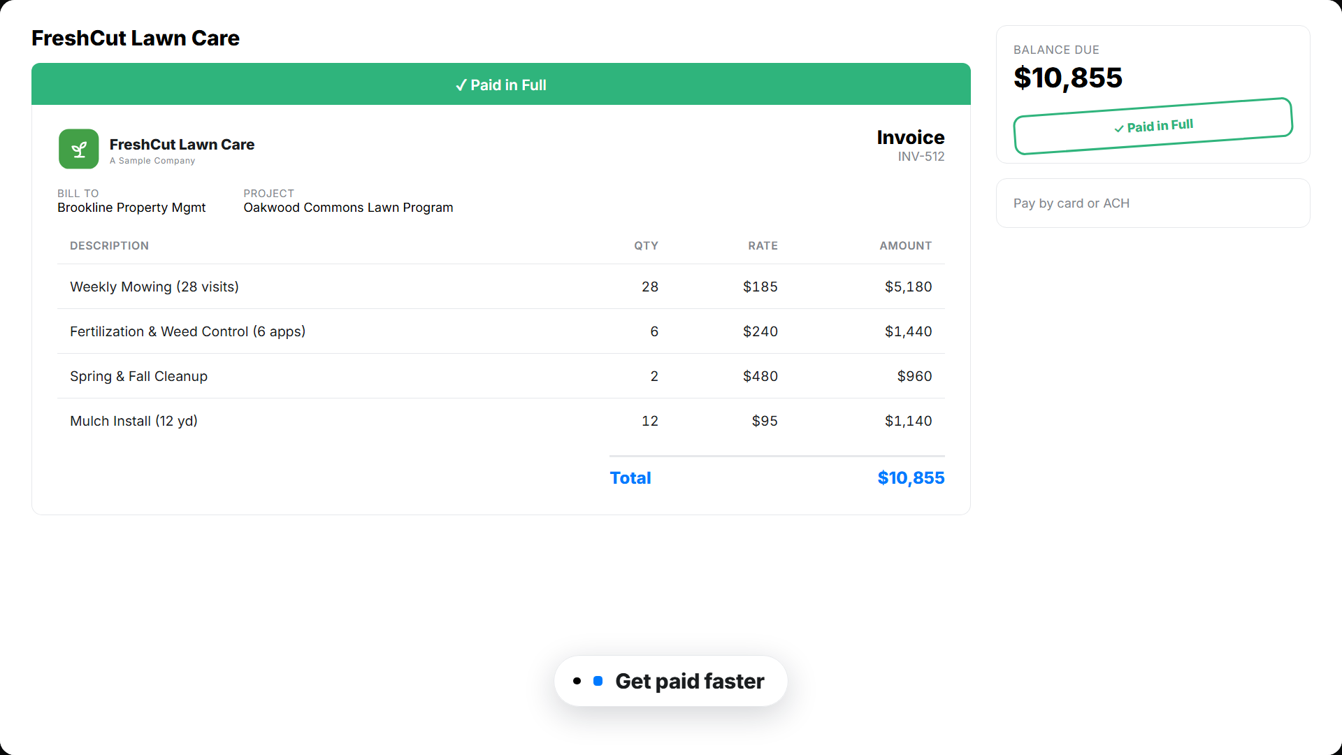 lawn care paid portal