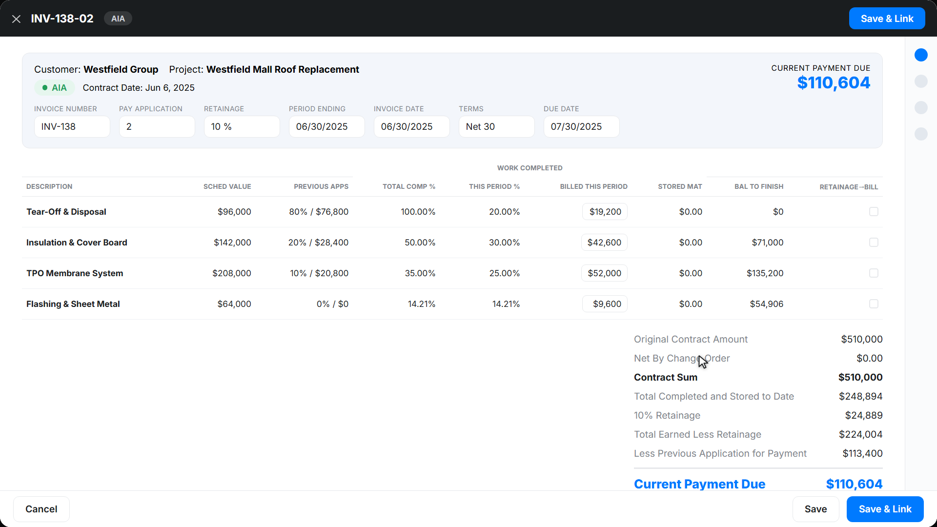 roofing aia payapp still