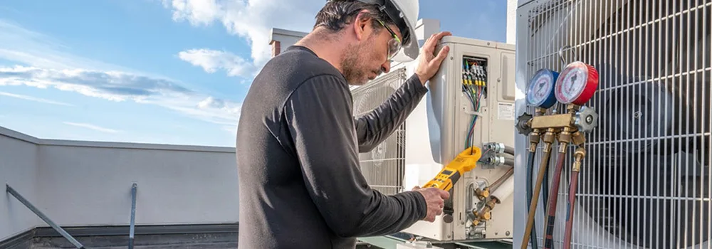 An HVAC tech gives the customer a confident answer at the unit; buyers say yes when everything checks out