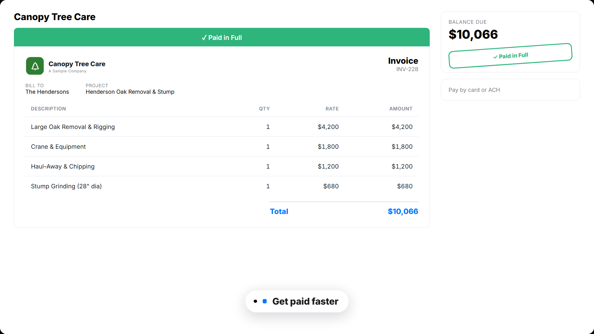 tree care paid portal
